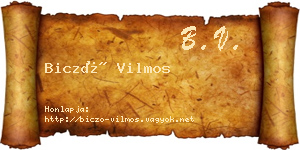 Biczó Vilmos névjegykártya